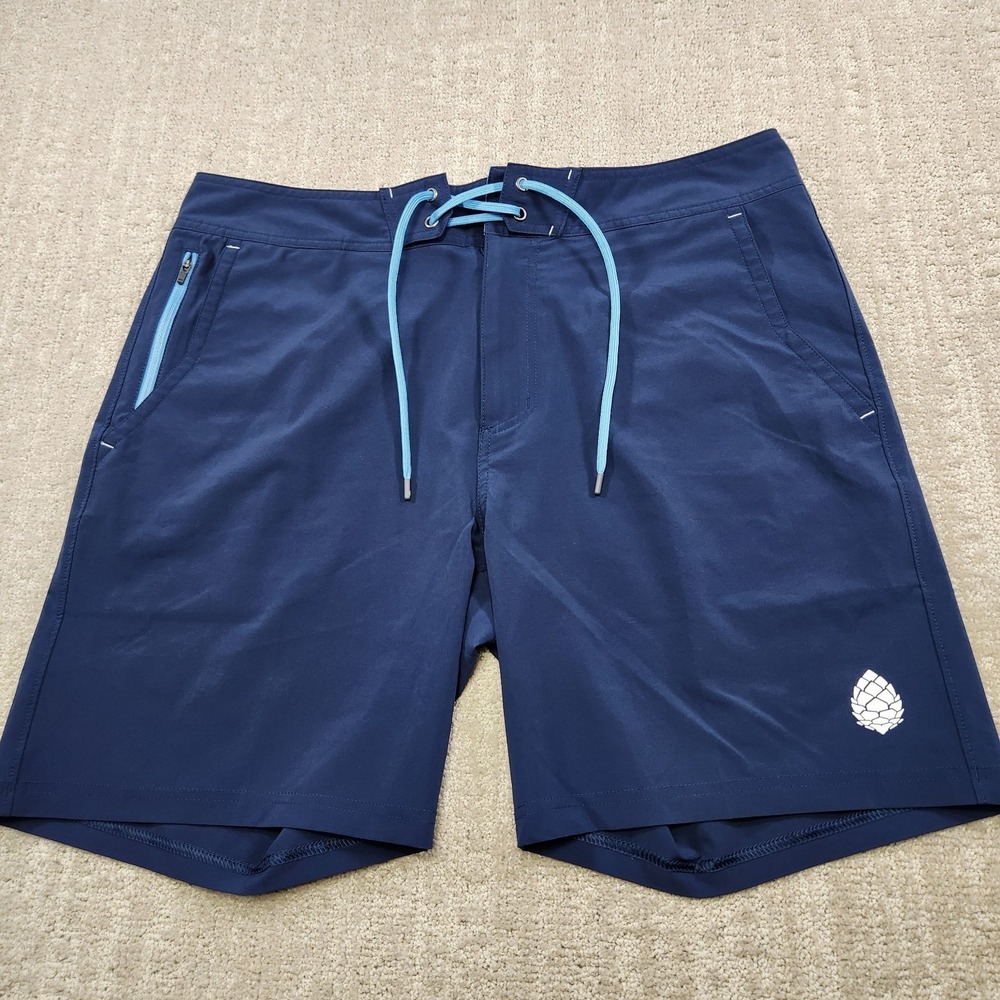 Stio Cfs Board Shorts Men 35 Blue Swimming Trunks 7.5" Huckberry Drawstring NEW